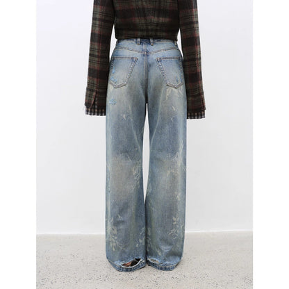 Brown Coeus Denim Shadow retro washed layered casual jacket with printed design and slimming cotton fabric.
