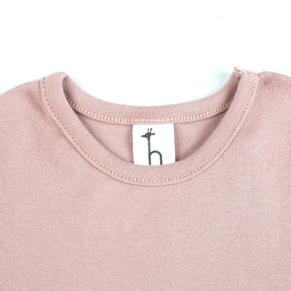Organic cotton baby toddler pajama set with flat seams by Amber Erebus, featuring soft, high-tension fabric for comfort.