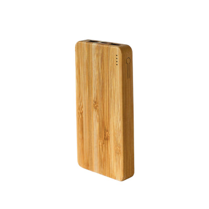 Fuchsia Metis Compact Bamboo Power Bank portable phone charger with eco-friendly bamboo design for convenient on-the-go charging