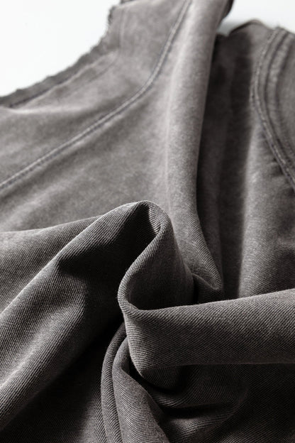 Byzantium Bay solid mineral wash boxy tank top, sleeveless casual top with relaxed fit and textured fabric, shown on a plain background.