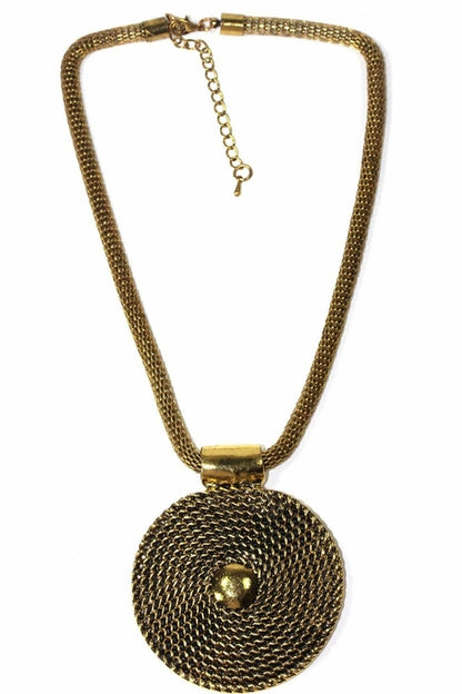 Silver Hestia rope medallion jewelry set featuring matching necklace and earrings with intricate medallion designs.