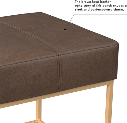 Decorative Large Golden Metal Ottoman Includes Base