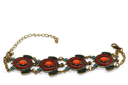 Colorful bead drop turtle bracelet by Silver Hestia featuring vibrant beads and a turtle charm, perfect for casual or boho style.