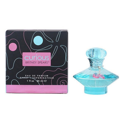 Women’s Britney Spears Curious EDP perfume bottle, a bodycare fragrance with floral and fruity notes, displayed in a sleek design.