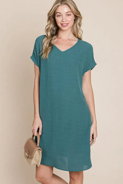 Jade Icarus BOMBOM V-neck short sleeve dress with pockets, women&