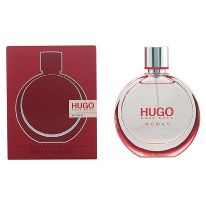 Hugo Woman Hugo Boss EDP perfume bottle for women, featuring elegant bodycare packaging with floral and fruity accents.
