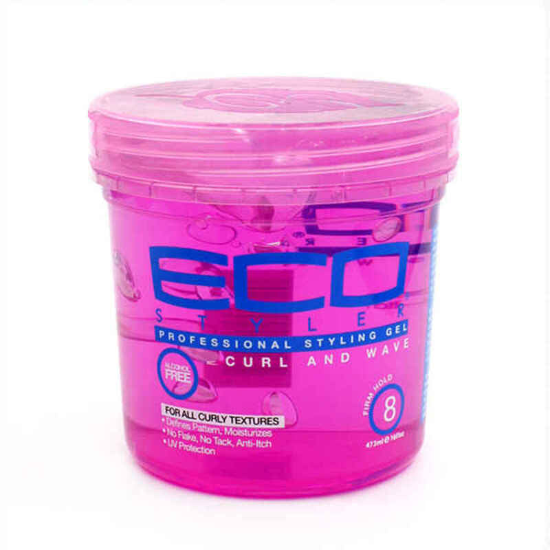 Eco Styler Curl &amp; Wave pink styling gel for curly hair, 946 ml, Bigbuy haircare product with a squeeze tube and vibrant pink label.