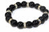 Silver Hestia Agate and pave charms yoga bracelet featuring smooth agate beads and sparkling pave accents on a stretch cord.