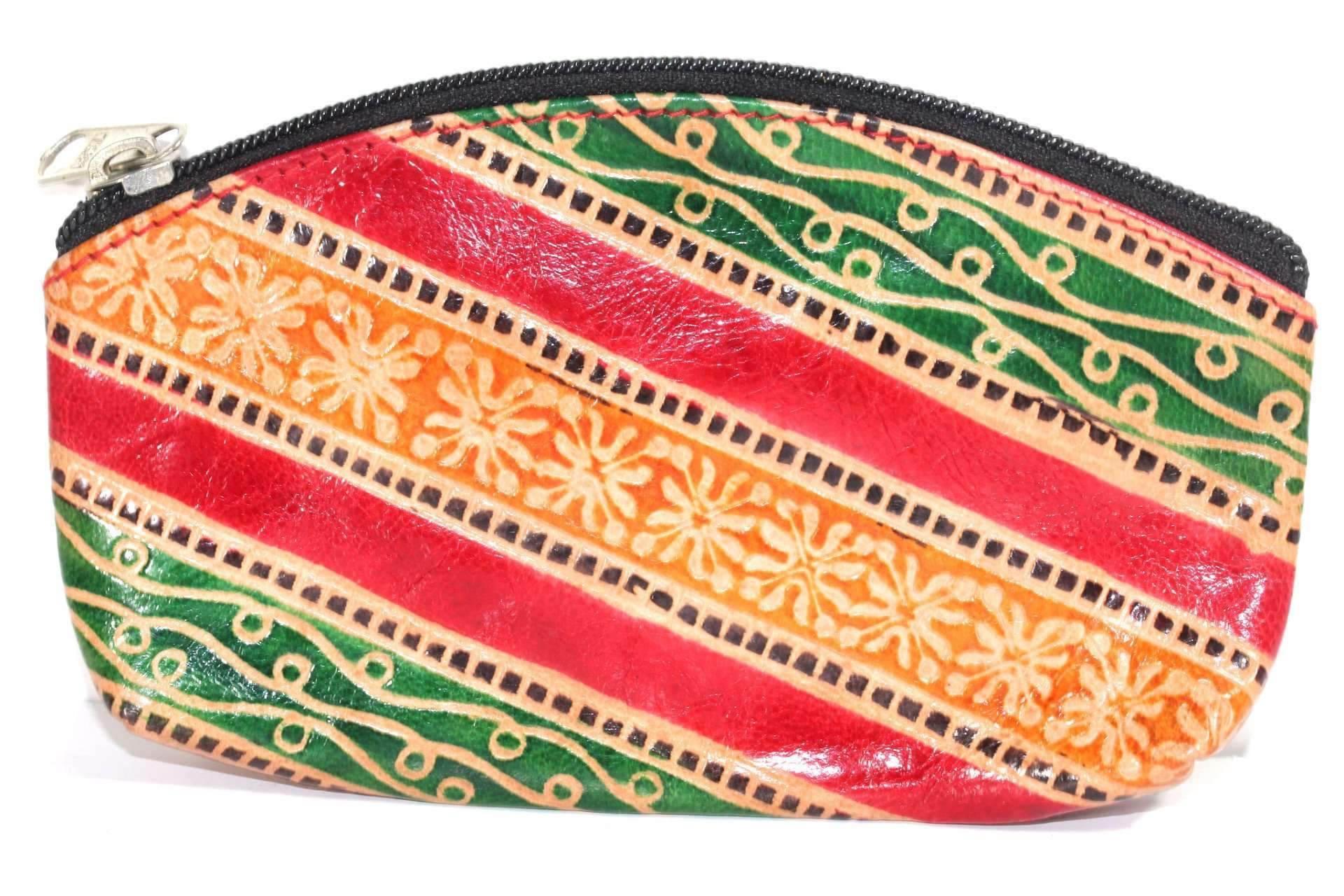 Silver Hestia Groovy Coin Purse in vibrant, colorful fabric with zipper closure, compact and stylish for coins and small essentials.
