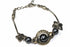 Silver Hestia Olivia antique-style butterfly trinket bracelet with detailed butterfly charms and vintage-inspired design.