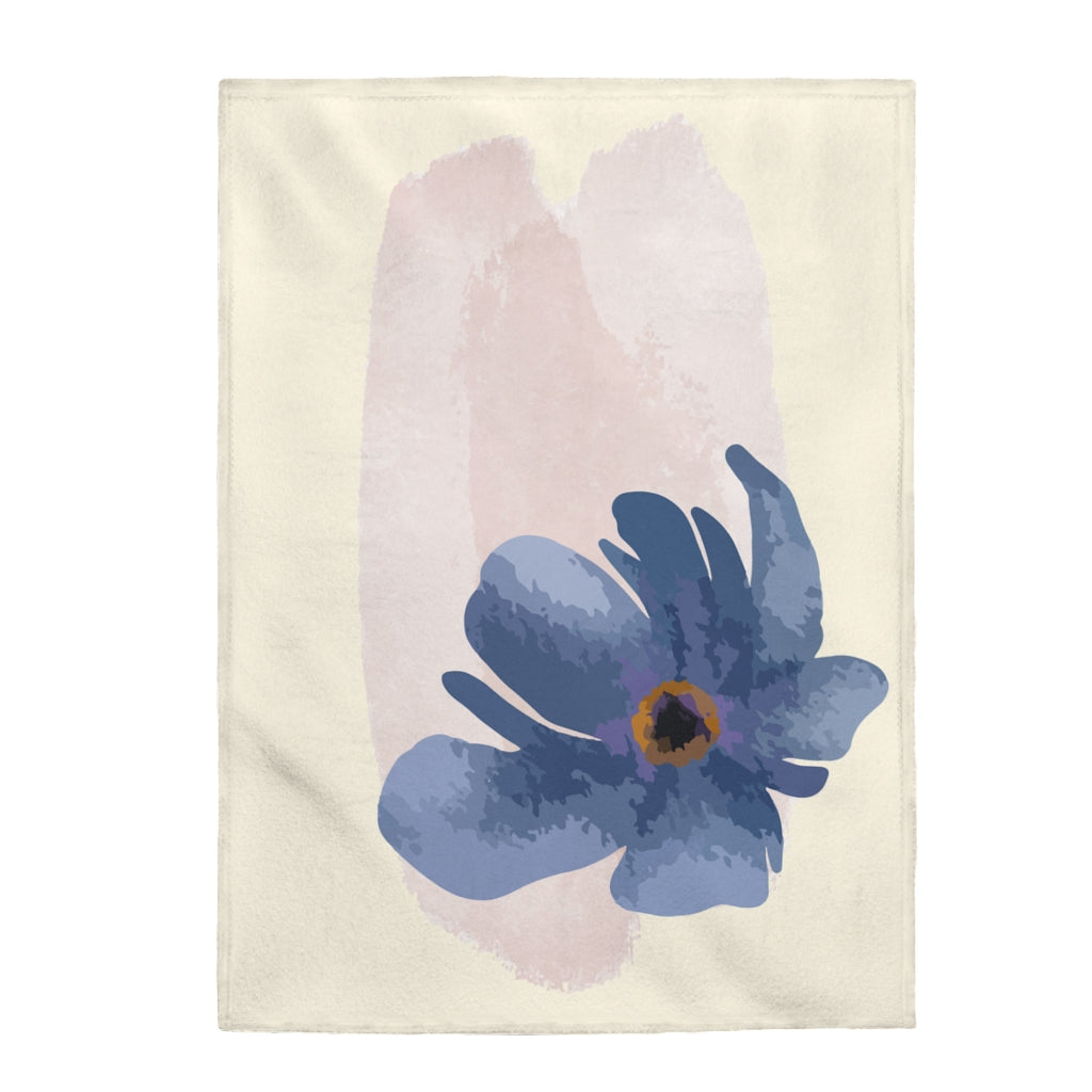 Yellow Pandora abstract floral plush throw blanket with colorful floral patterns, perfect for cozy home decor.