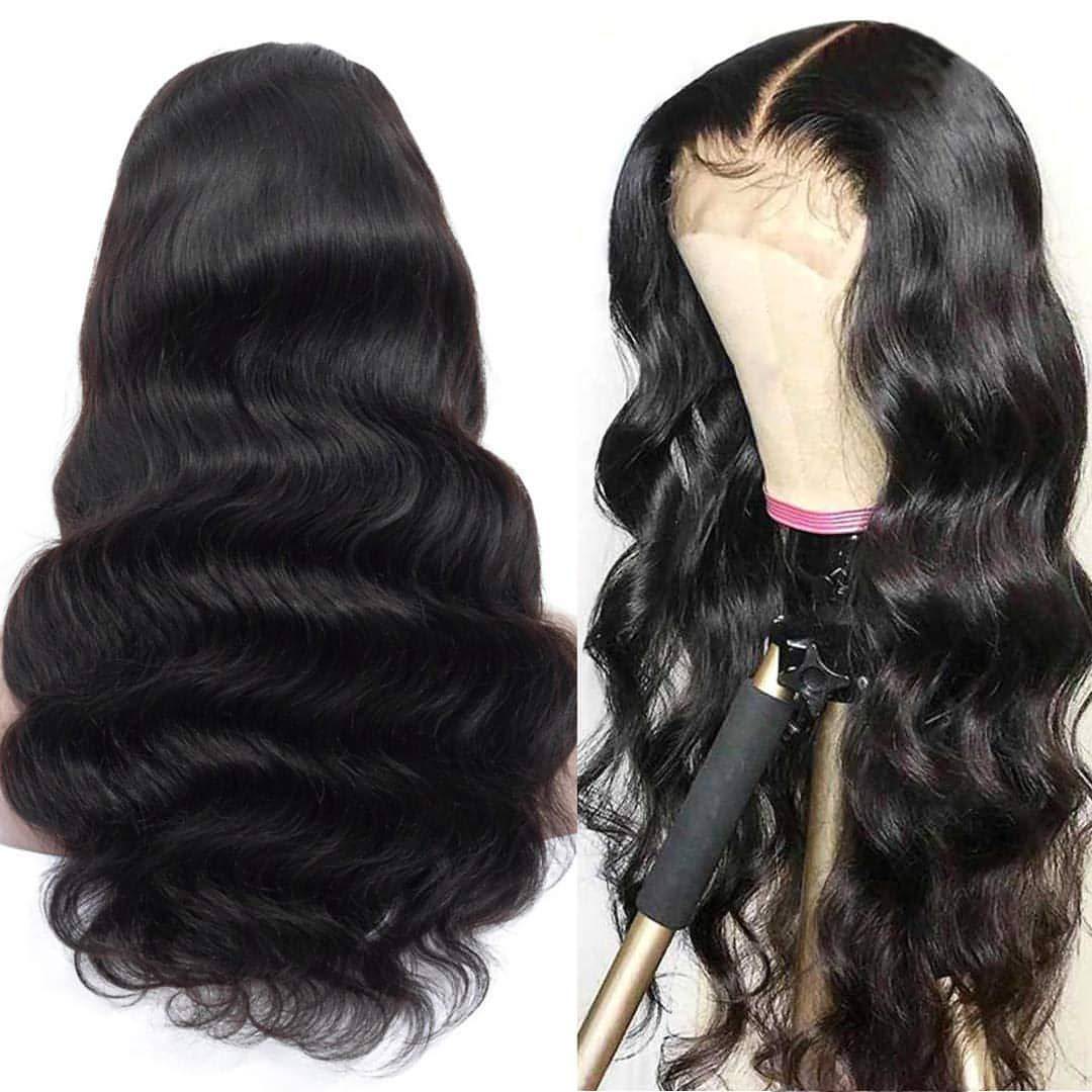 LuxeWave natural real hair wig by Carmine Juneberry, showcasing soft, wavy hair style with a natural hair color.
