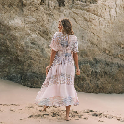 Women’s spring printed dress by Carmine Juneberry featuring a stylish floral pattern and lightweight fabric.
