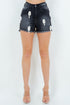 Pearl denim shorts by Jade Icarus, automotive-themed clothing featuring denim fabric and pearl accents, displayed on a mannequin.