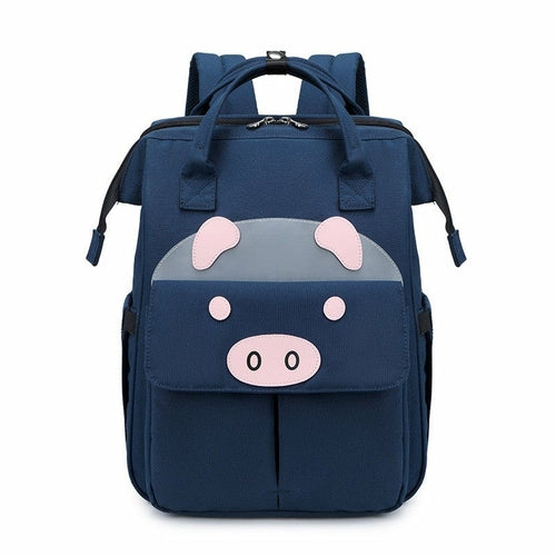 Maroon Asteria large capacity mummy bag with cute design, perfect for daily use, featuring multiple compartments and adjustable straps.