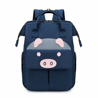 Maroon Asteria large capacity mummy bag with cute design, perfect for daily use, featuring multiple compartments and adjustable straps.
