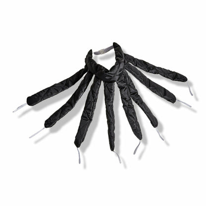 Maroon Asteria heatless hair curlers with ribbon headband for gentle, natural curls in a haircare styling image
