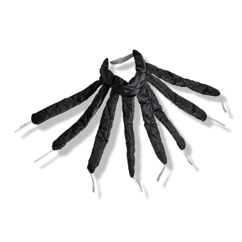 Maroon Asteria heatless hair curlers with ribbon headband for gentle, no-heat curling of hair on a salon surface.