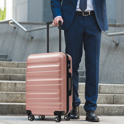 Sangria Beech hardshell ABS luggage set with lightweight, durable suitcases featuring dual spinner wheels for easy travel.