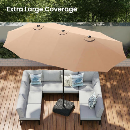15 Ft DoubleSided Patio Umbrella With Bas eIncluded