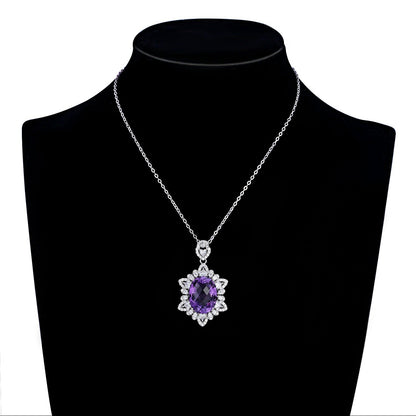 Carmine Juneberry LuxeJewels Amélys Clarity Pendant necklace featuring a sparkling clear gemstone on a delicate chain