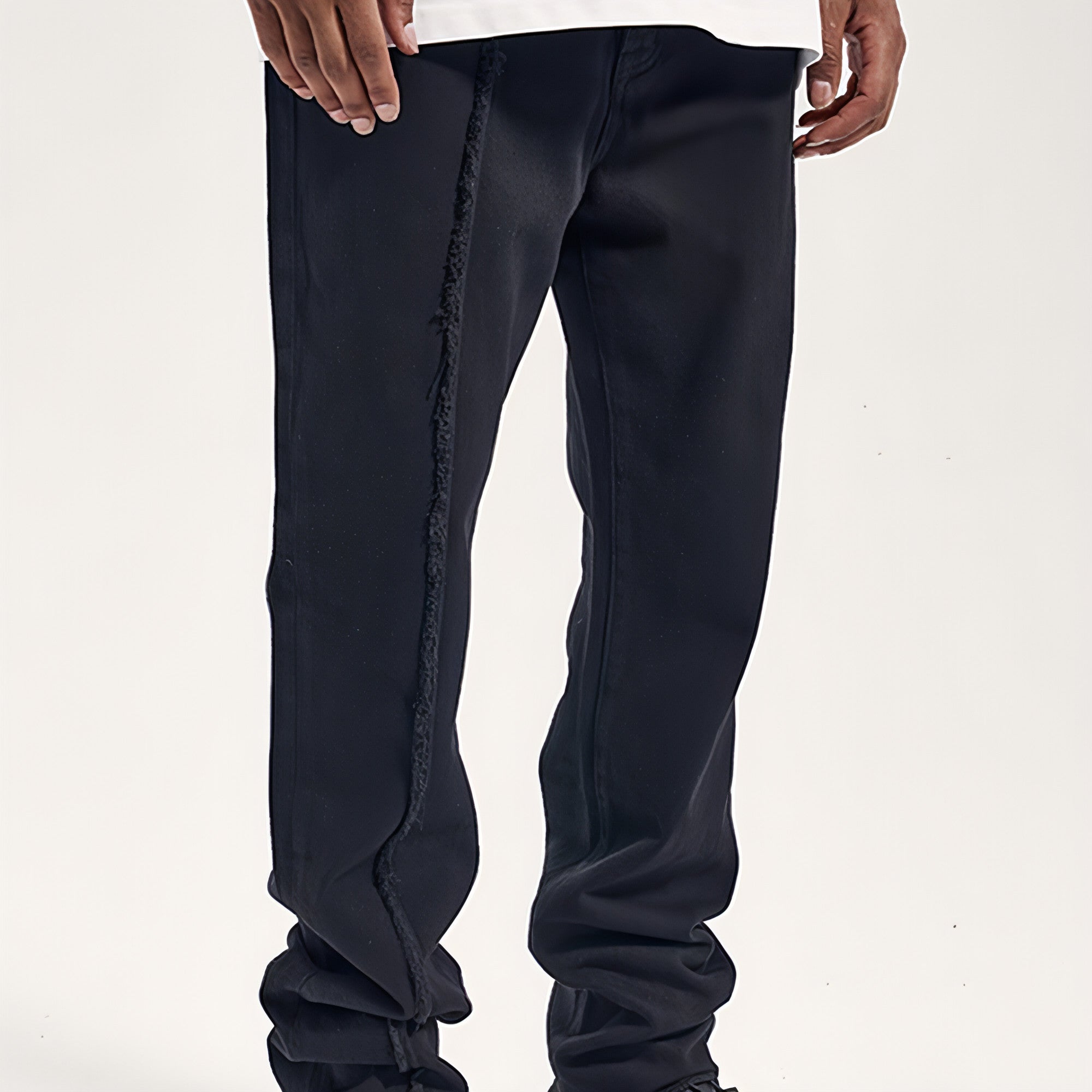Carmine Juneberry UrbanEase™ high street dark black vintage jeans for men, showcasing classic relaxed fit and denim texture.