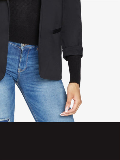 Rose Eleusis Edge To Edge Blazer, stylish tailored jacket with clean cut edges, perfect for professional or casual wear.