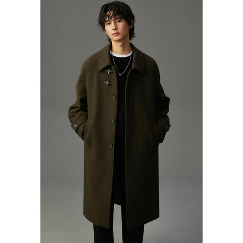 Carmine Juneberry Winter Elegance Wool Coat showing a luxurious, warm coat with a tailored fit and stylish collar.