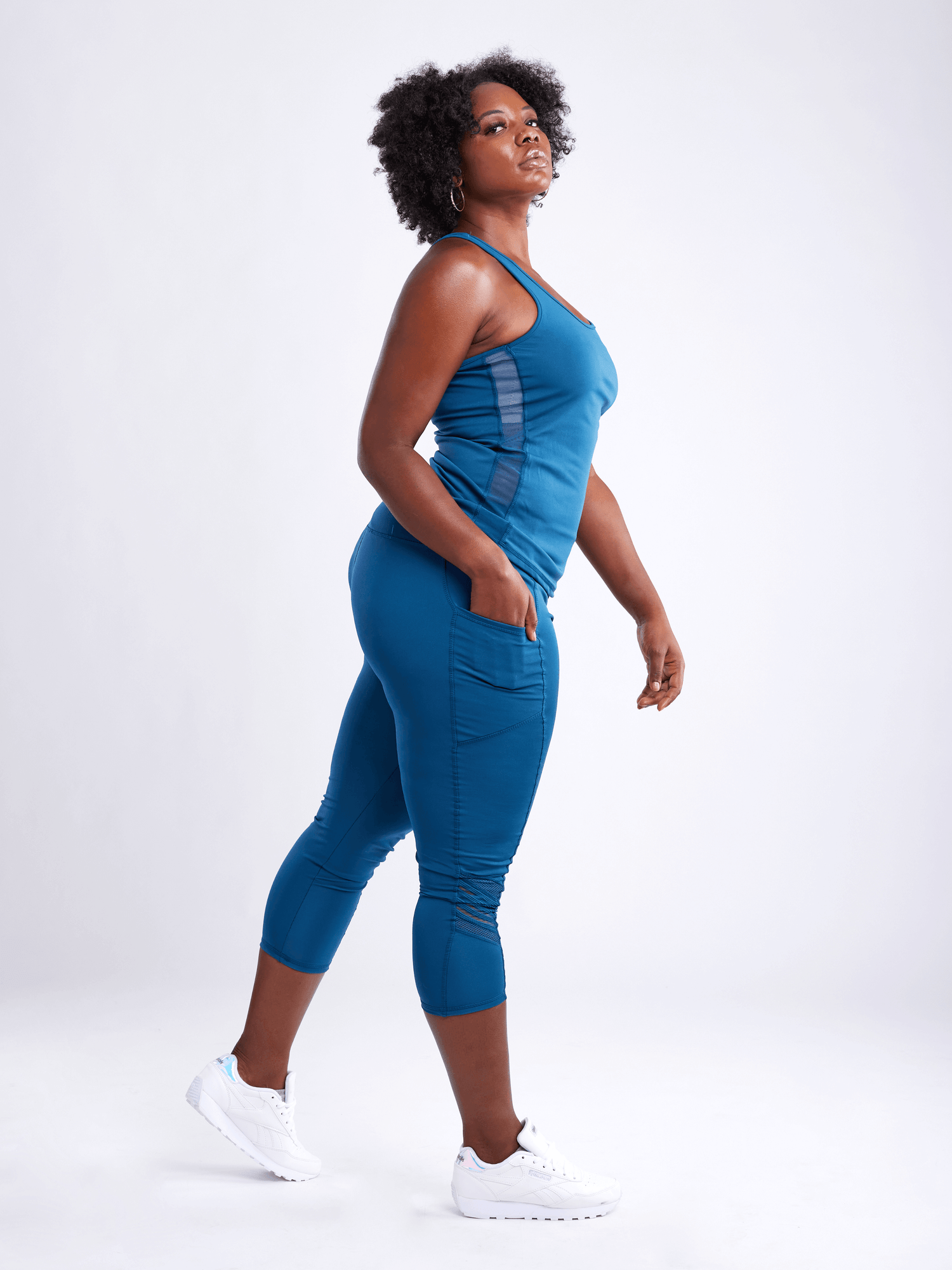 Black Lavender JupiterGear sports tank top with side mesh panels, lightweight activewear for workout or casual wear.