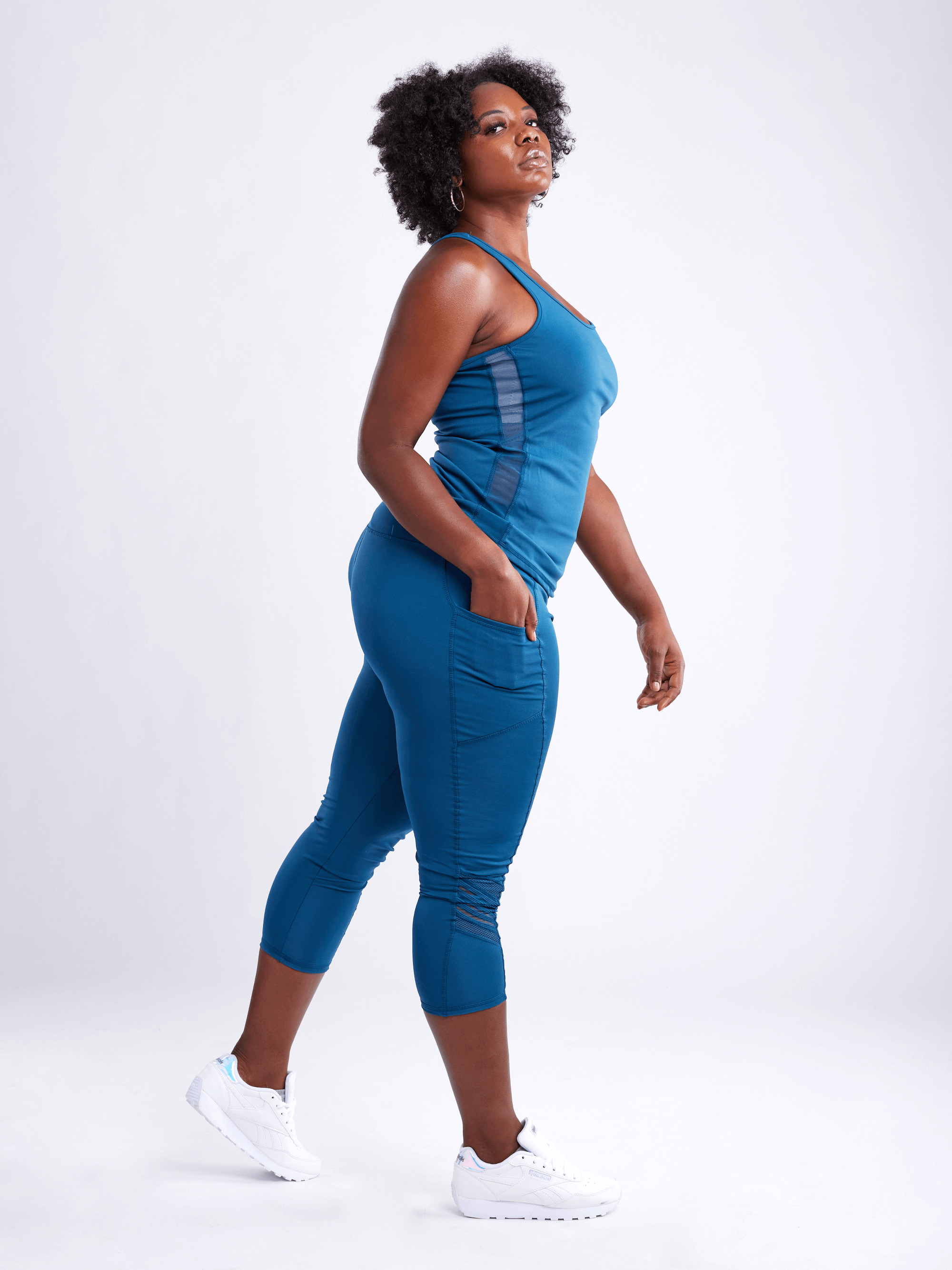 Black Lavender JupiterGear sports tank top with side mesh panels, lightweight activewear for workout or casual wear.