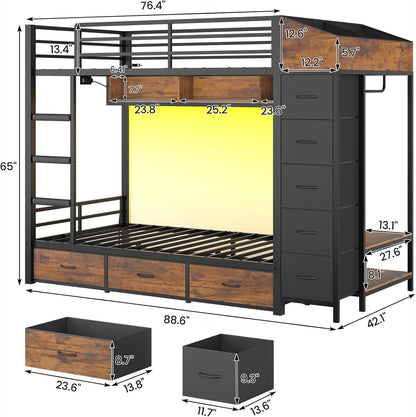 Black Industrial Twin Over Twin Heavy Duty Bunk Bed Outlets