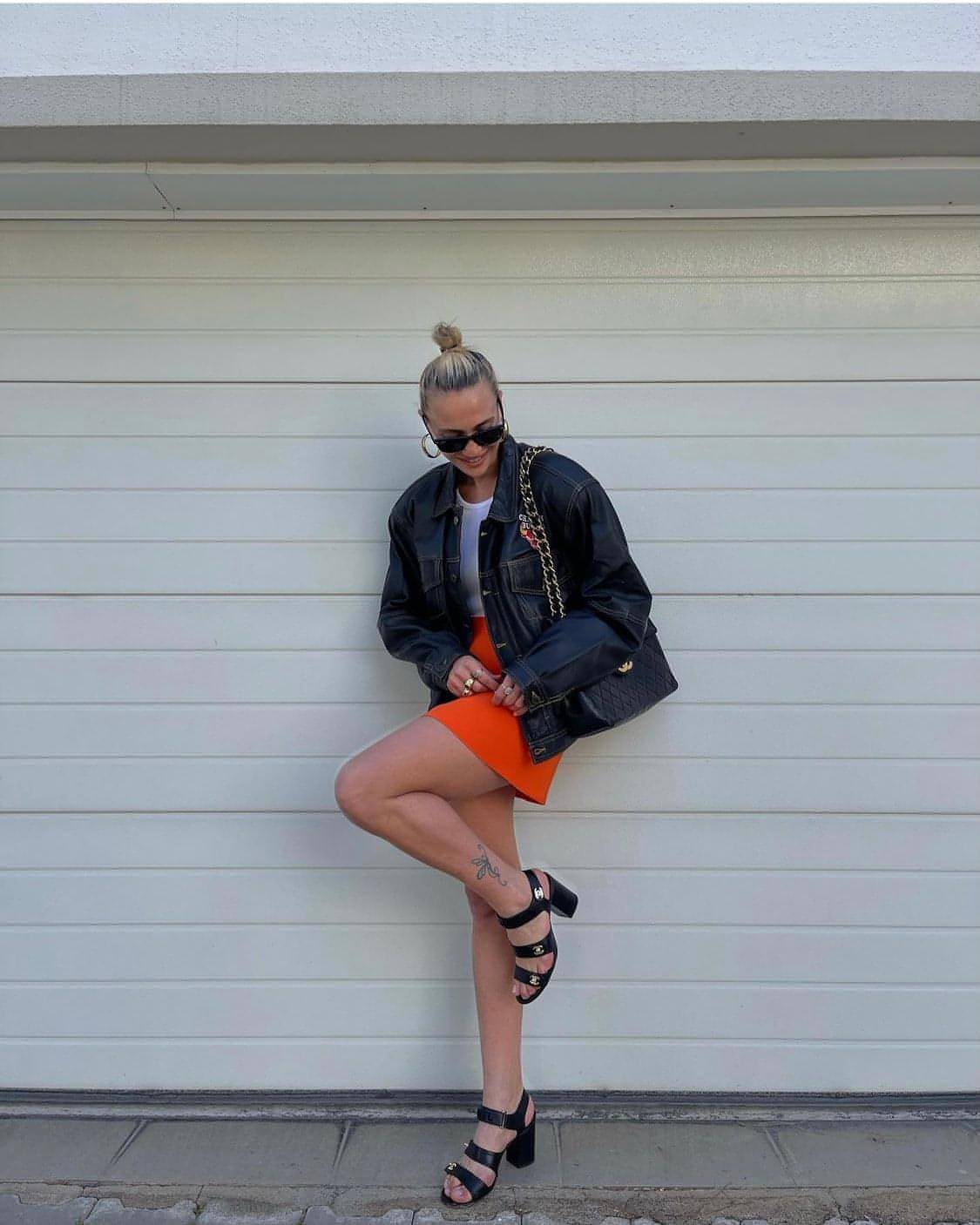 Bright yellow high waist mini skirt for women, stylish summer Carmine Juneberry skirt with a casual fit and short length.