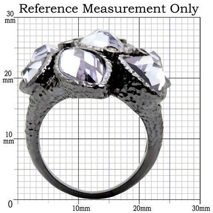 Turquoise Tiger ruthenium brass ring with AAA grade light amethyst cubic zirconia, elegant jewelry piece featuring a polished band.