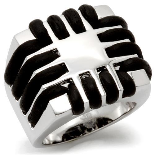 Rhodium brass ring with a smooth, polished surface from Turquoise Tiger jewelry collection, no stones, close-up view.