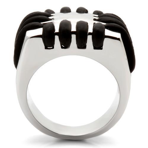 Rhodium brass ring without stones from Turquoise Tiger jewelry collection, shiny metallic band with smooth finish
