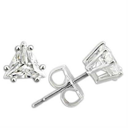 Rhodium 925 sterling silver earrings with AAA grade cubic zirconia from Turquoise Tiger, showcasing elegant jewelry design.