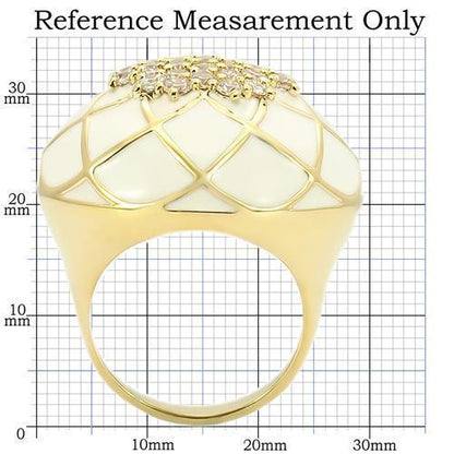 Gold brass ring with AAA grade clear cubic zirconia from Turquoise Tiger, featuring a stylish and elegant design.