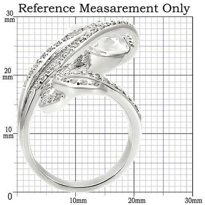 Rhodium brass ring by Turquoise Tiger featuring AAA grade clear CZ gemstone, elegant jewelry design.