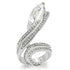 Rhodium brass ring by Turquoise Tiger featuring AAA grade clear cubic zirconia gemstones and intricate band design.