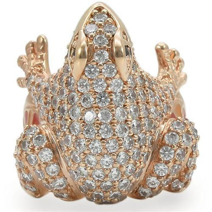 Turquoise Tiger Rose Gold Brass Ring with AAA Grade Jet CZ, showcasing a stylish jewelry design with a polished finish.