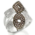 Rhodium and ruthenium brass ring with AAA grade champagne CZ stones, designed by Turquoise Tiger, showcasing intricate craftsmanship.