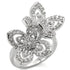 Rhodium brass ring by Turquoise Tiger featuring AAA grade clear cubic zirconia gemstone.
