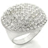 Rhodium and brushed brass ring with clear top-grade crystal, jewelry piece from Turquoise Tiger featuring elegant design.