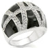Rhodium brass ring by Turquoise Tiger featuring AAA grade clear CZ stone, stylish jewelry accessory with intricate design.