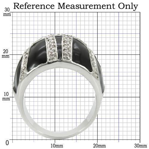 Rhodium brass ring with AAA grade clear CZ stones from Turquoise Tiger, showcasing a sleek, polished band with sparkling gemstone accents.