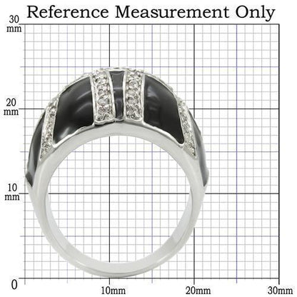 Rhodium brass ring with AAA grade clear CZ stones from Turquoise Tiger, showcasing a sleek, polished band with sparkling gemstone accents.