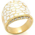 Gold brass ring with a top grade clear crystal by Turquoise Tiger, featuring a sleek and elegant design.