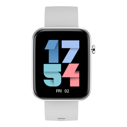 Salmon Lucky advanced smartwatch with three interchangeable bands and wellness, activity tracker, displaying digital screen with health metrics.
