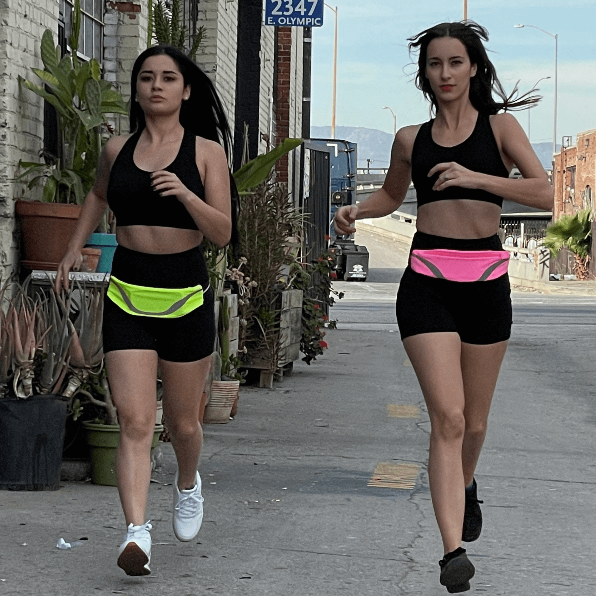 Black Lavender water-resistant sport waist pack running belt with reflective strip for outdoor exercise and enhanced visibility