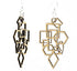 Red Sunflower diamond and square earrings showcasing elegant jewelry design with sparkling diamonds and geometric shapes.